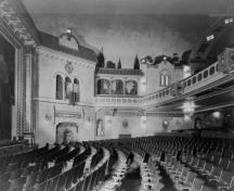 Interior decor of the auditorium characteristic of atmospheric cinema; Parks Canada