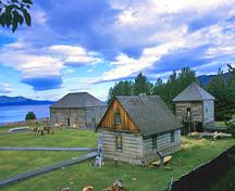 General view of Fort St. James showing the sites, orientation and layout of these buildings in relation to archaeological remains of other buildings and structures within the fort, 2003.; Parks Canada Agency / Agence Parcs Canada, D. Houston, 2003.