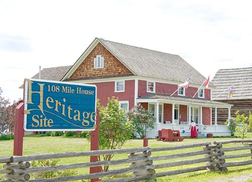 108 Mile House Heritage Site with sign