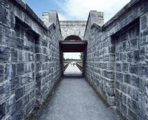General view of Fort Lennox showing the elements which speak to the site as a fortification.; Parks Canada Agency / Agence Parcs Canada.