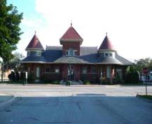 The Petrolia Public Library, from across Petrolia's main street, Petrolia Line.; Petrolia Municipal Heritage Committee, 2010.