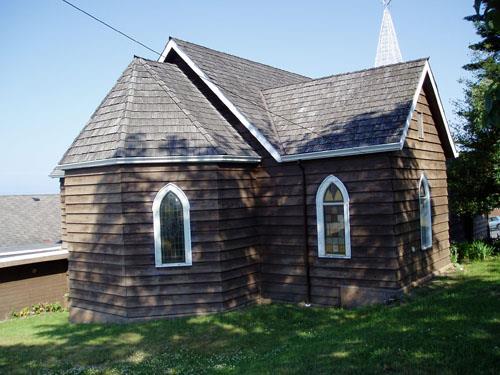 Back view of chancel exterior