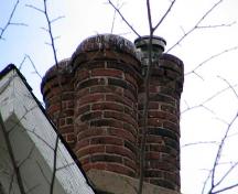Detail of cloverleaf chimney, Flemming House, Halifax, 2005.; Heritage Division, NS Dept. of Tourism, Culture and Heritage, 2005.
