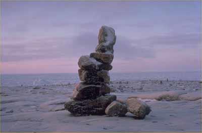 View of single Inuksuit