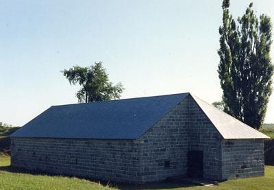 Corner view of the Powder Magazine at Fort Lennox