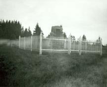 General view of the memorial monument situated inside the Jean-Pierre Roma at Three Rivers National Historic Site of Canada.; Agence Parcs Canada/ Parks Canada Agency