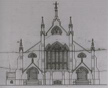 Architectural drawing of 126 Wellington Street designed by John Power in 1864.; McKendry, Jennifer (1995) With Our Past before Us.  Toronto: University of Toronto Press.