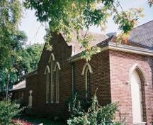 Enoch Turner Schoolhouse north elevation of the 1869 addition, 2007; OHT, 2007
