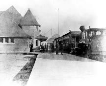 CPR Station, exterior view, ND; New Westminster Public Library, NWPL 1129