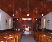Vue de l'intérieur de l'église de la First Baptist Church d’Amherstburg; Parks Canada Agency | Agence Parcs Canada, J. Cousineau.