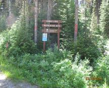 Ahbau Lake Recreation Site sign, 2014; BC Recreation Sites and Trails Branch, 2014