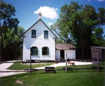 View of the main entrance to Louis Riel House, 1999.; Parks Canada Agency/ Agence Parcs Canada, 1999.