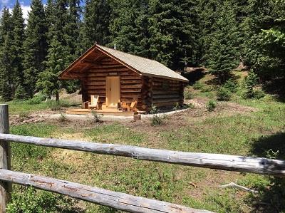 Wolverine Cabin, main elevation and side elevation