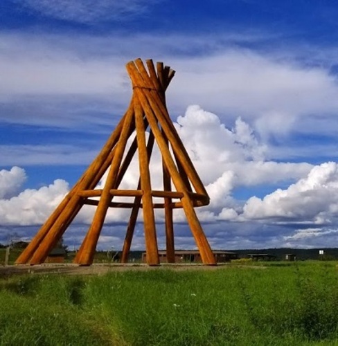 Large wooden teepee at Ehdaa