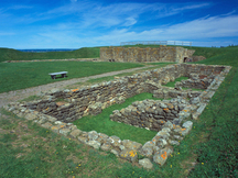 Vue détaillée du fort Beauséjour — fort Cumberland, qui montre les constructions défensives.; Parks Canada Agency / Agence Parcs Canada.