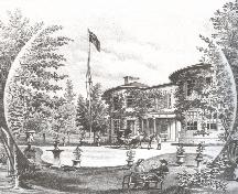 Engraving showing south east elevation; Meacham's Illustrated Historical Atlas of PEI, 1880