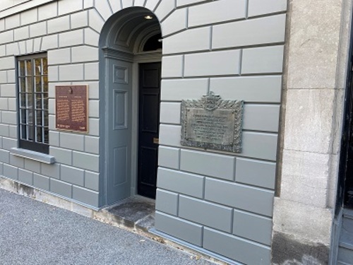 Main entrance and plaques