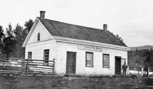 Side view of a post at Fort McLeod.