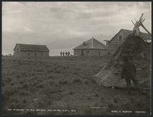 Historic photograph showing the Hudson's Bay Company Posts at Fort McPherson, ca. 1901, from which only remains are left today.; C.W. Mathers / Library and Archives Canada | Bibliothèque et Archives Canada / Robert Bell fonds / e011368933